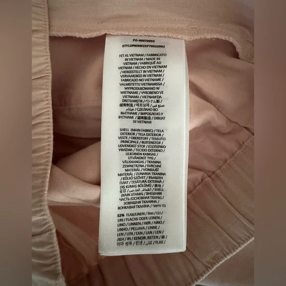 rag & bone Logan Linen-Blend Rose Beach Pants. Size L. MSRP $298 - Picture 15 of 16